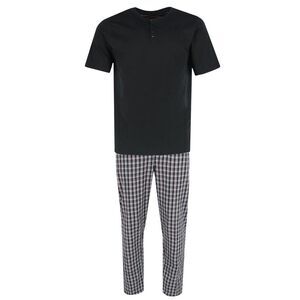 Ten West Apparel Men's Henley Short Sleeve and Plaid Pajama Pant Set